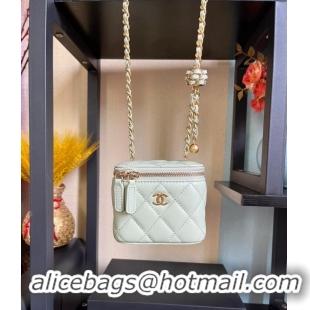 Top Grade Chanel mini Shoulder Bag Lambskin & Gold-Tone Metal AP2929 white