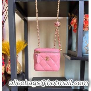 Buy Inexpensive Chanel mini Shoulder Bag Lambskin & Gold-Tone Metal AP2929 pink