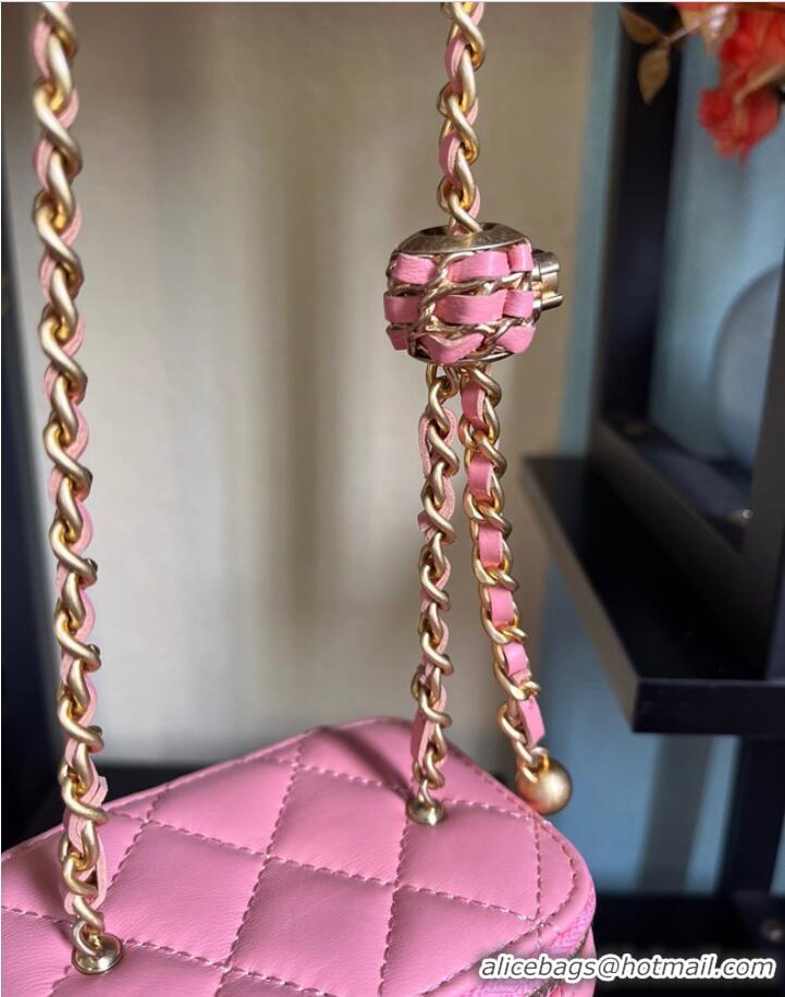 Buy Inexpensive Chanel mini Shoulder Bag Lambskin & Gold-Tone Metal AP2929 pink