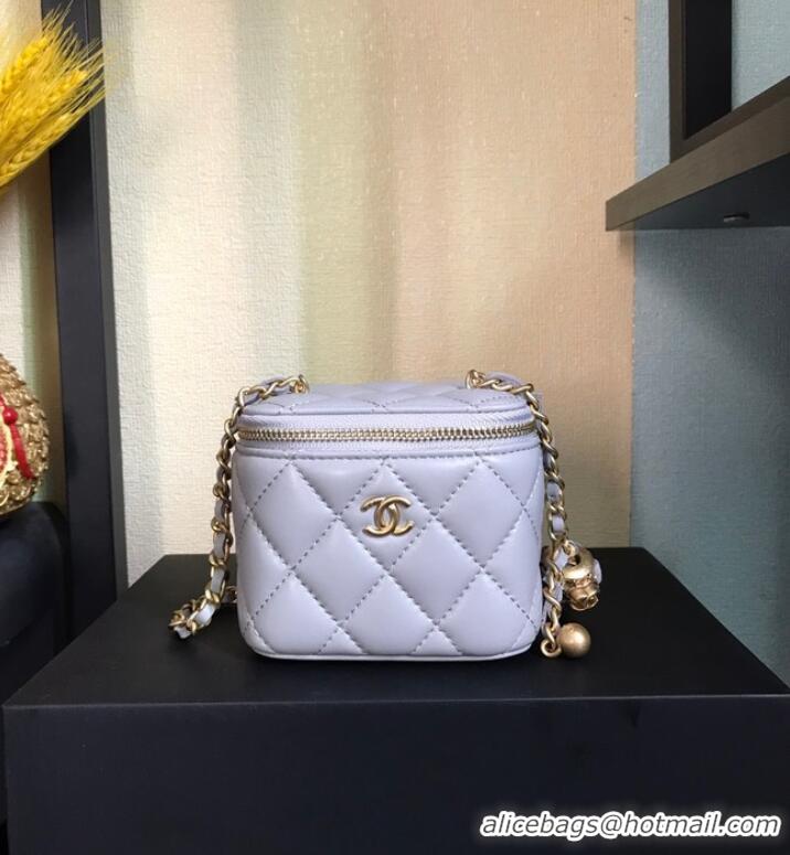 Good Quality Chanel mini Shoulder Bag Lambskin & Gold-Tone Metal AP2929 light gray