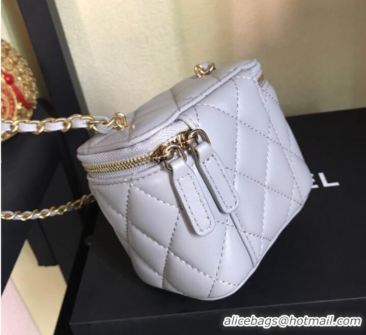 Good Quality Chanel mini Shoulder Bag Lambskin & Gold-Tone Metal AP2929 light gray