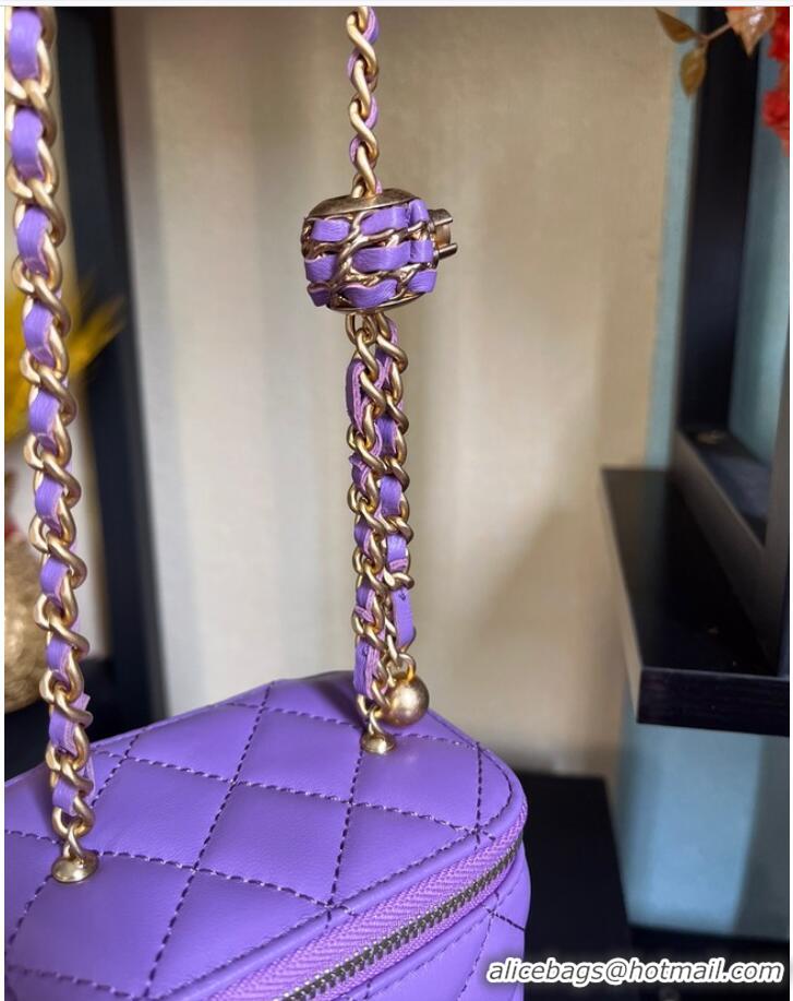 Top Quality Chanel mini Shoulder Bag Lambskin & Gold-Tone Metal AP2929 Purple