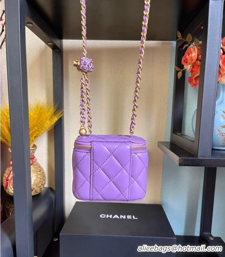 Top Quality Chanel mini Shoulder Bag Lambskin & Gold-Tone Metal AP2929 Purple