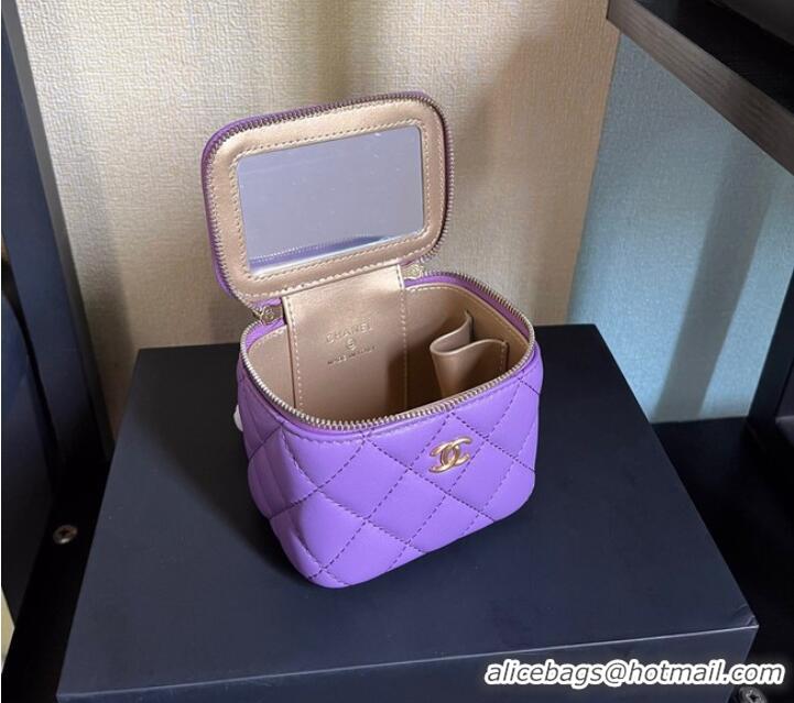 Top Quality Chanel mini Shoulder Bag Lambskin & Gold-Tone Metal AP2929 Purple