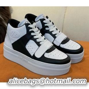 Low Cost Celine Calfskin Flatform High Top Sneakers White/Black 2022 042145