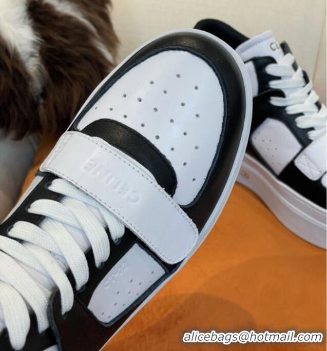 Low Cost Celine Calfskin Flatform High Top Sneakers White/Black 2022 042145