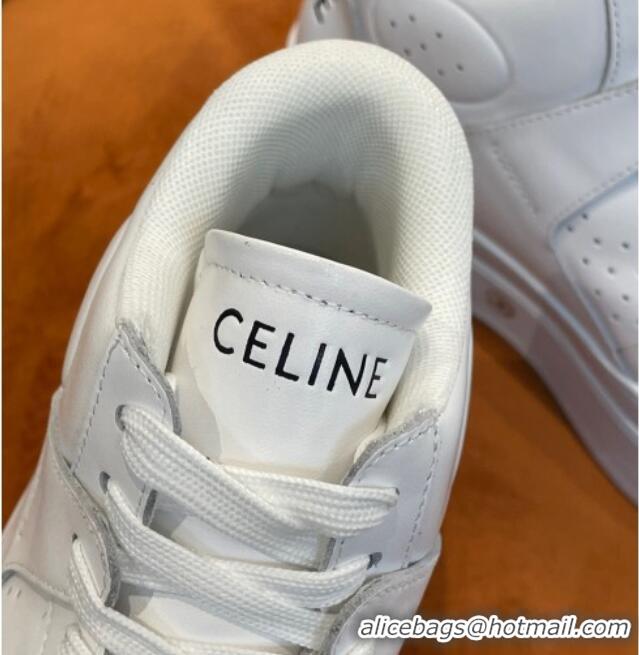 Luxurious Celine Calfskin Flatform High Top Sneakers White 2022 042146