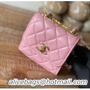 Modern Classic Chanel mini Shoulder Bag Lambskin & Gold-Tone Metal 88631 pink