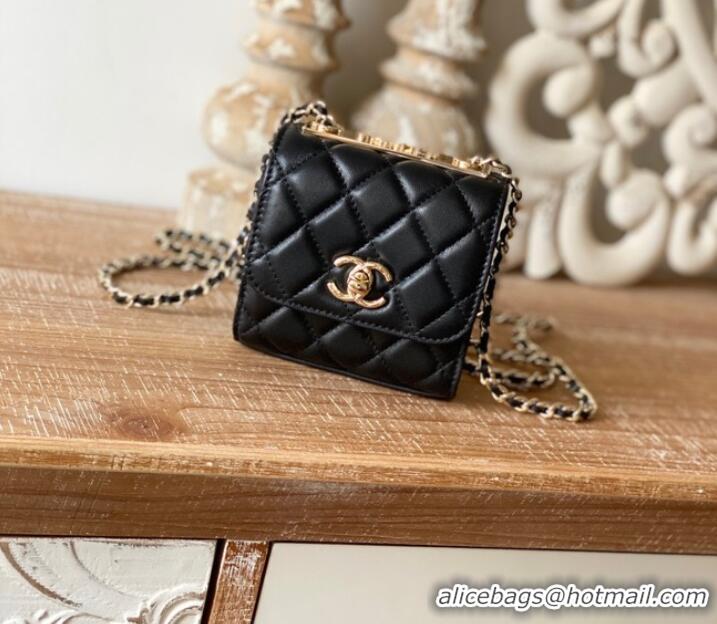 Top Grade Chanel mini Shoulder Bag Lambskin & Gold-Tone Metal 88631 black