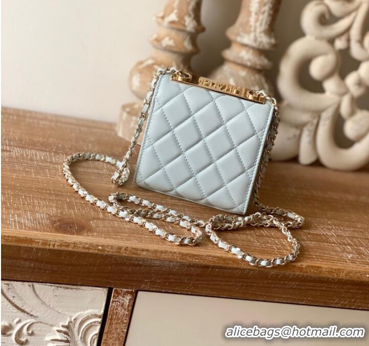 Discount Chanel mini Shoulder Bag Lambskin & Gold-Tone Metal 88631 sky blue