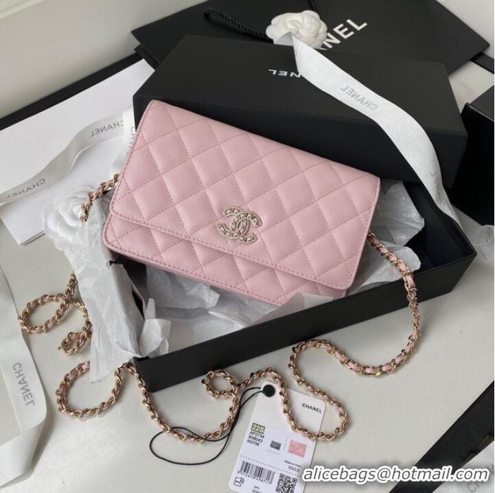 Top Grade Chanel Grained Calfskin small Shoulder Bag AP2734 pink