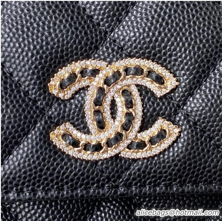 Good Taste Chanel Grained Calfskin small Shoulder Bag AP2734 black