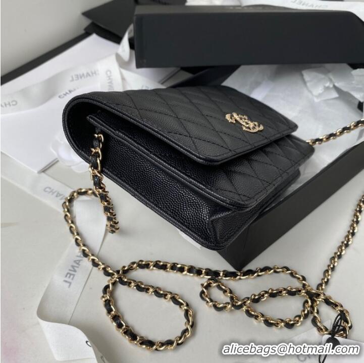 Good Taste Chanel Grained Calfskin small Shoulder Bag AP2734 black