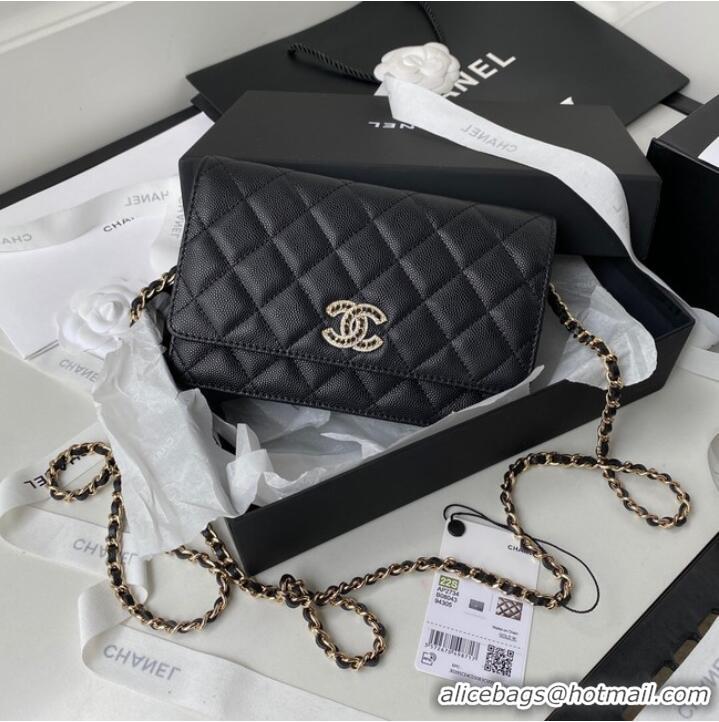 Good Taste Chanel Grained Calfskin small Shoulder Bag AP2734 black