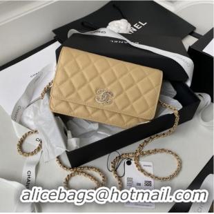 Super Quality Chanel Grained Calfskin small Shoulder Bag AP2734 apricot