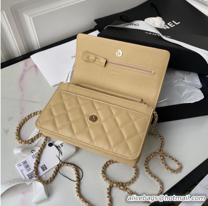 Super Quality Chanel Grained Calfskin small Shoulder Bag AP2734 apricot