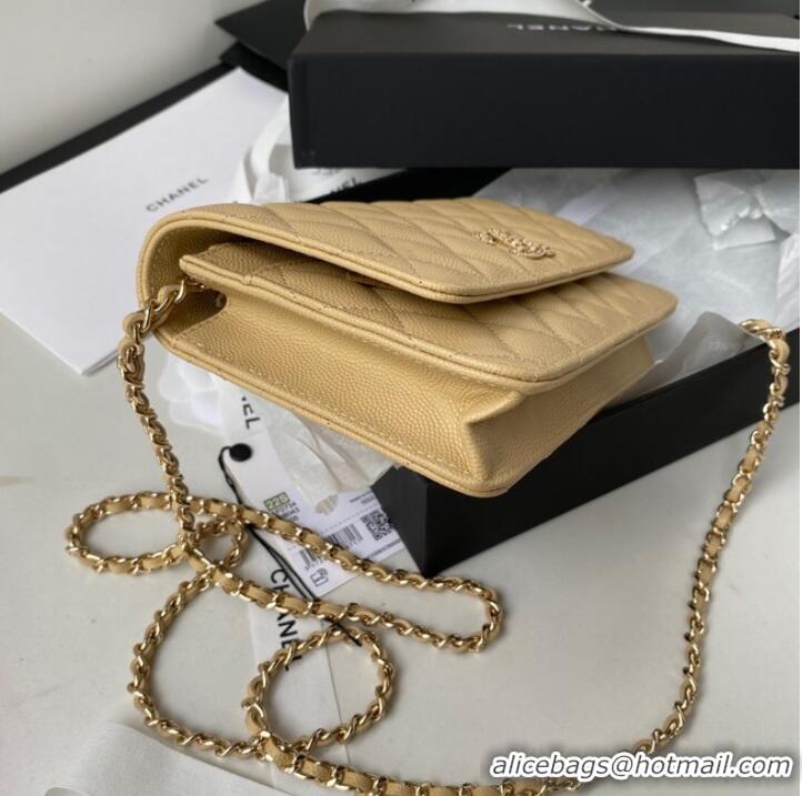 Super Quality Chanel Grained Calfskin small Shoulder Bag AP2734 apricot