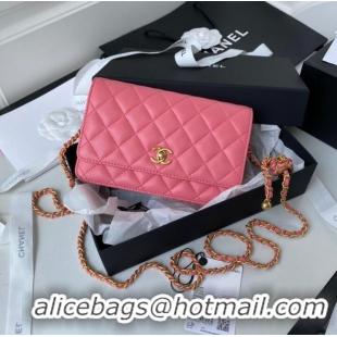 Spot Bulk Chanel Lambskin Flap Shoulder Bag AP1450 pink