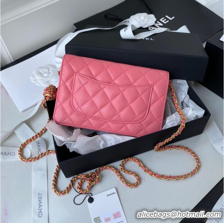 Spot Bulk Chanel Lambskin Flap Shoulder Bag AP1450 pink