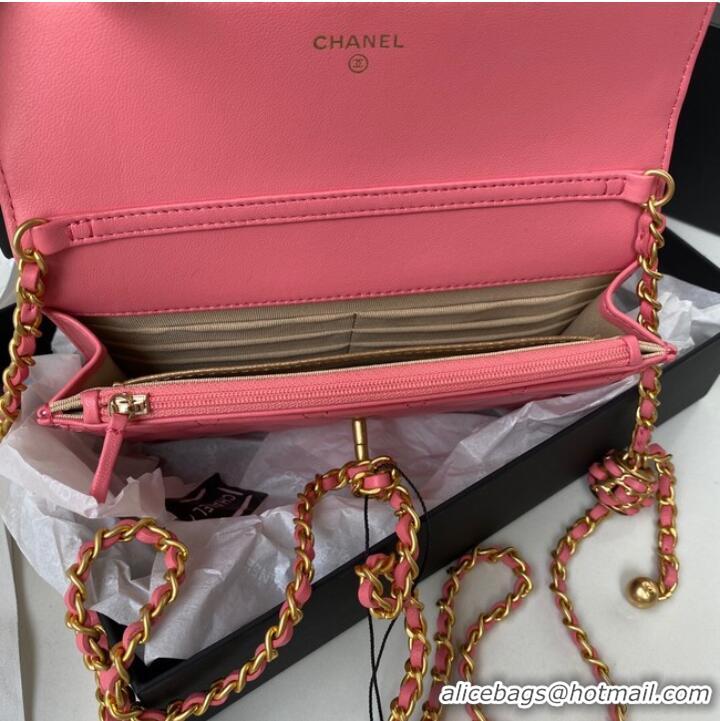 Spot Bulk Chanel Lambskin Flap Shoulder Bag AP1450 pink