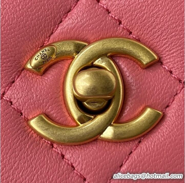 Spot Bulk Chanel Lambskin Flap Shoulder Bag AP1450 pink