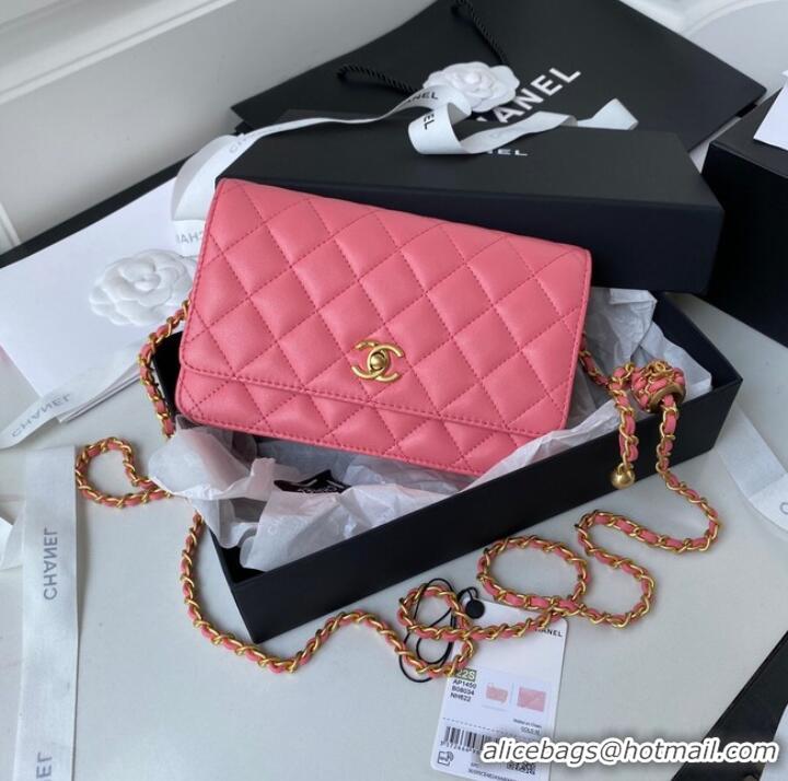 Spot Bulk Chanel Lambskin Flap Shoulder Bag AP1450 pink