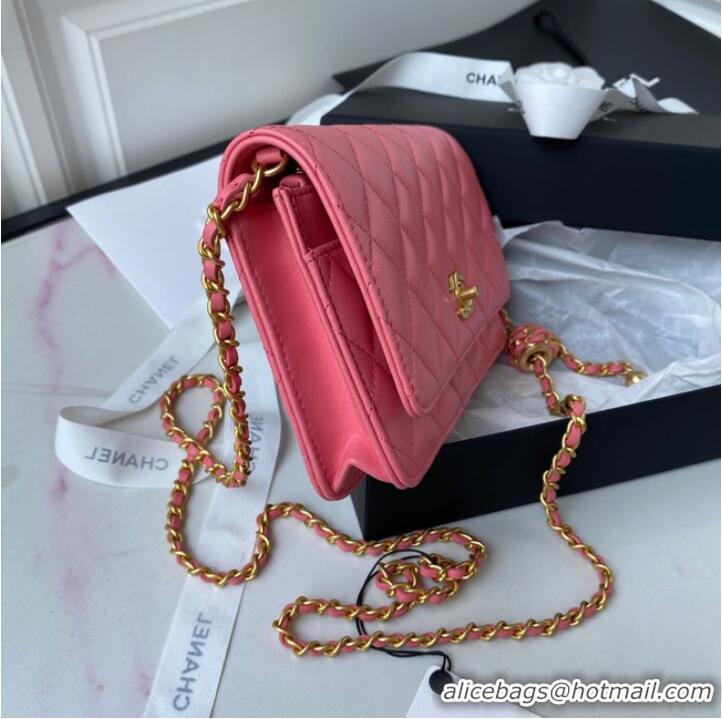 Spot Bulk Chanel Lambskin Flap Shoulder Bag AP1450 pink