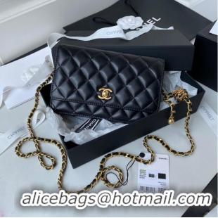 Luxury Discount Chanel Lambskin Flap Shoulder Bag AP1450 black