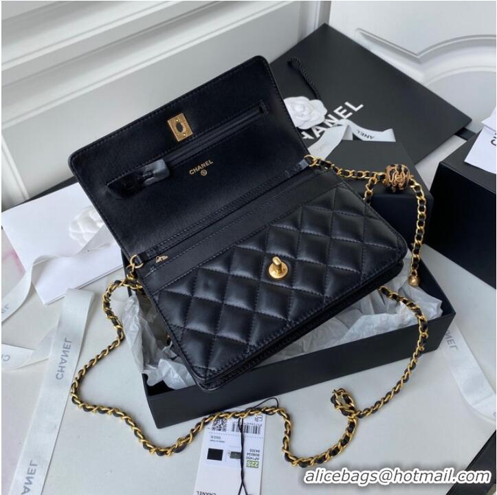 Luxury Discount Chanel Lambskin Flap Shoulder Bag AP1450 black