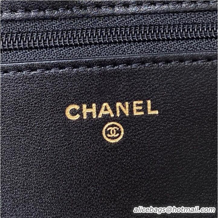 Luxury Discount Chanel Lambskin Flap Shoulder Bag AP1450 black