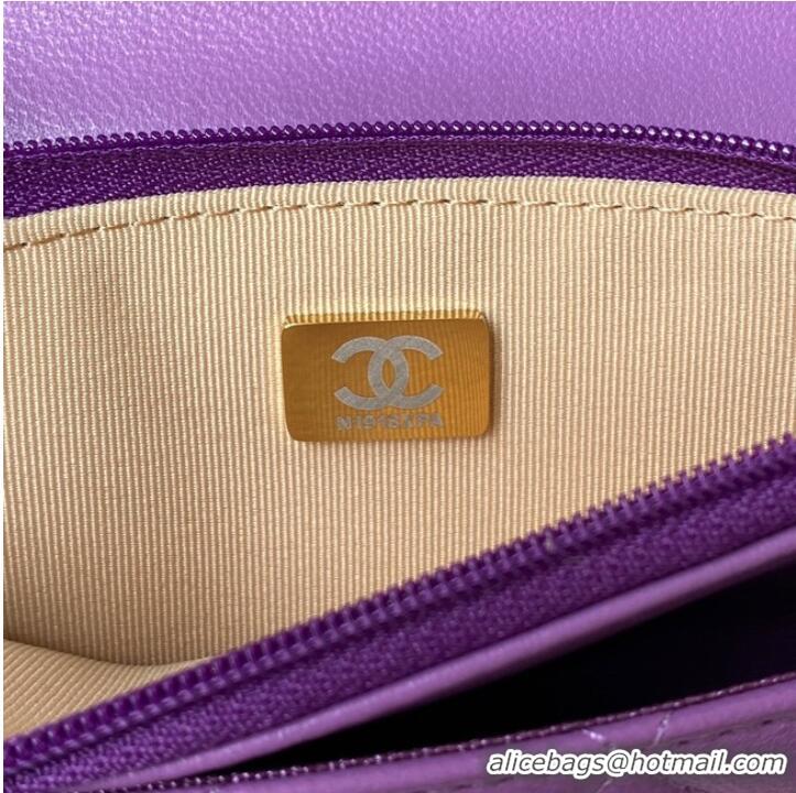 Inexpensive Chanel Lambskin Flap Shoulder Bag AP1450 Purple