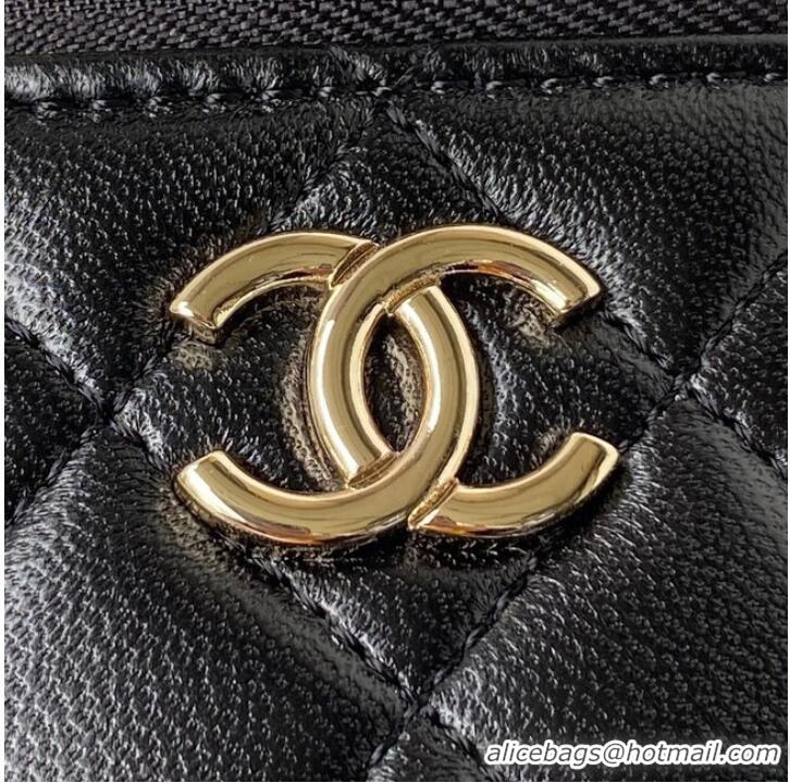 Famous Brand Chanel lambskin top handle bag AP2730 black