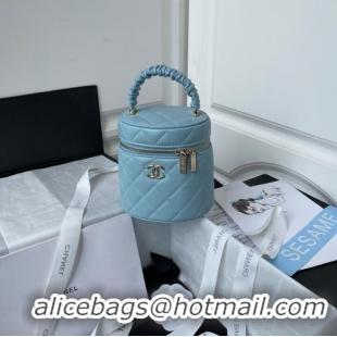 Reasonable Price Chanel lambskin top handle bag AP2730 blue