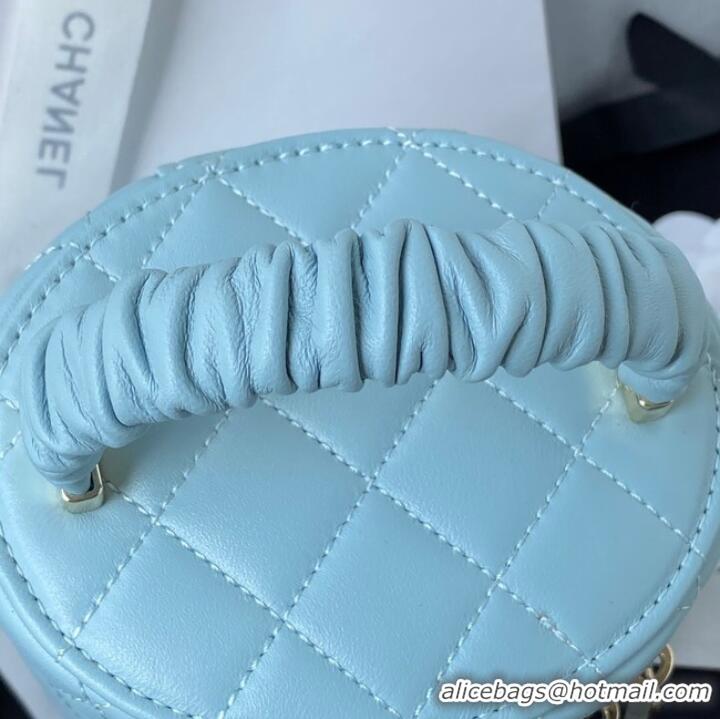 Reasonable Price Chanel lambskin top handle bag AP2730 blue