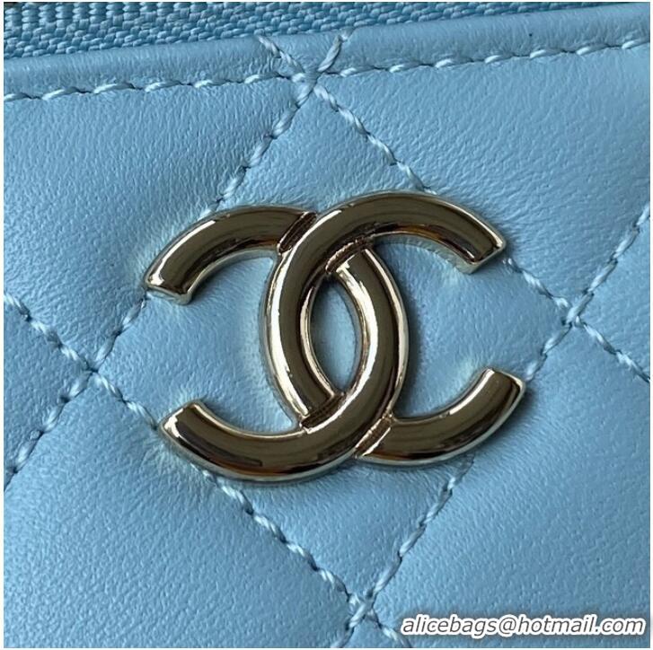 Reasonable Price Chanel lambskin top handle bag AP2730 blue