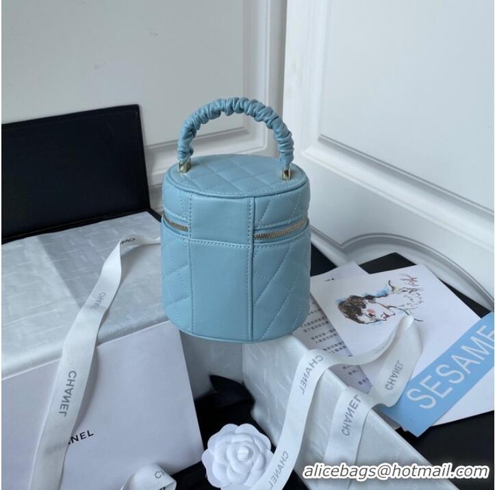 Reasonable Price Chanel lambskin top handle bag AP2730 blue