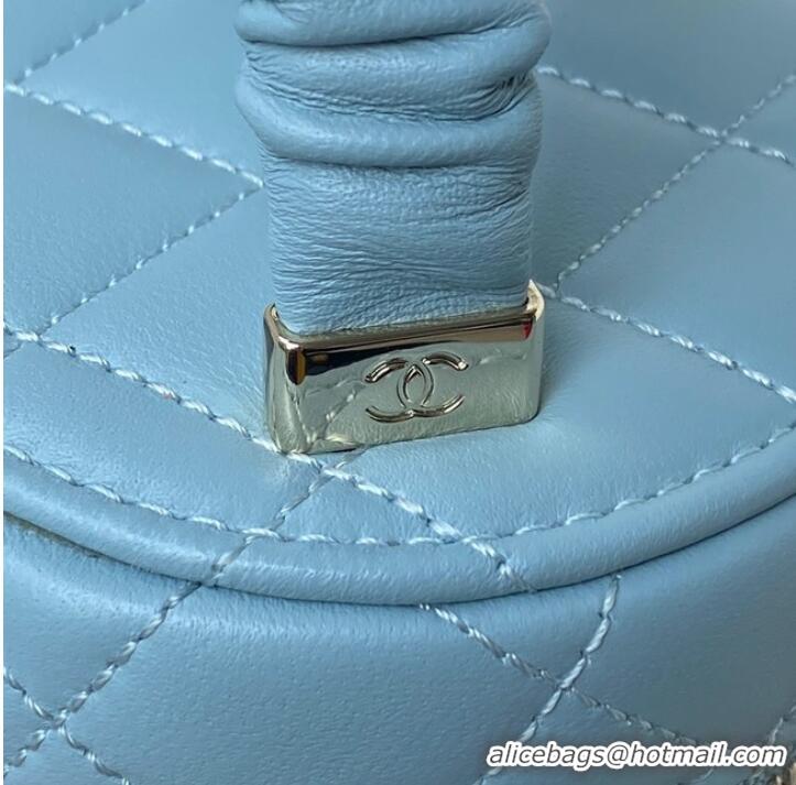 Reasonable Price Chanel lambskin top handle bag AP2730 blue