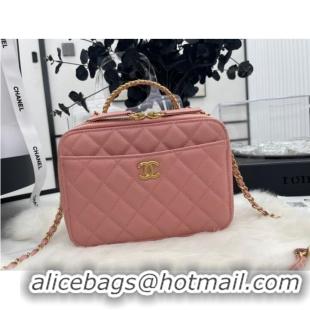 Luxury Discount CHANEL HANDBAG Grained Calfskin&Gold-Tone Metal AP3222 pink