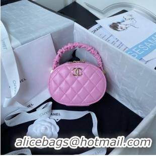 Grade Discount Chanel lambskin top handle bag AP27301 pink