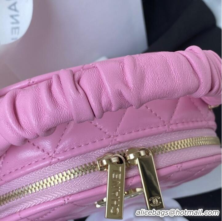 Grade Discount Chanel lambskin top handle bag AP27301 pink