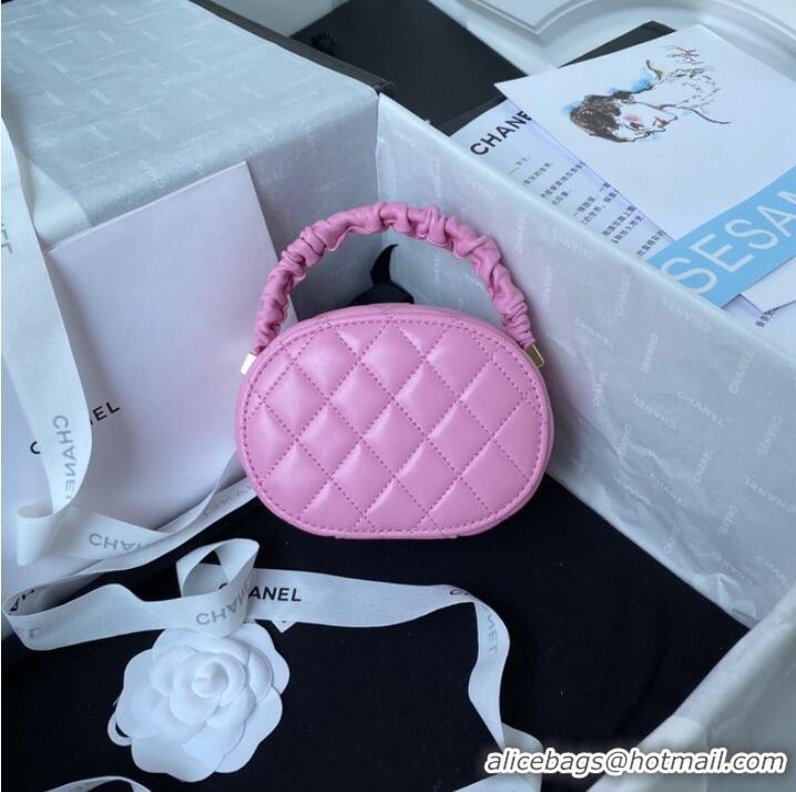 Grade Discount Chanel lambskin top handle bag AP27301 pink