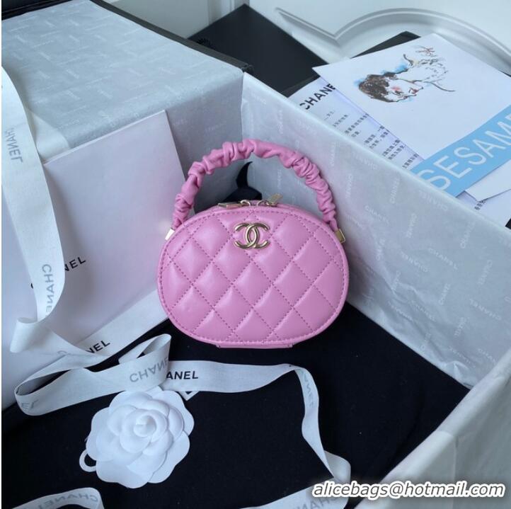 Grade Discount Chanel lambskin top handle bag AP27301 pink