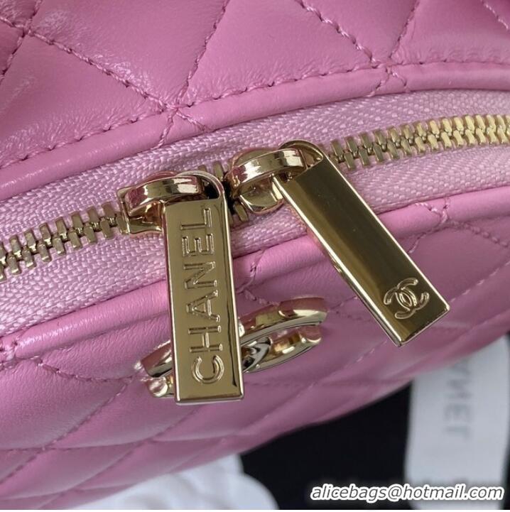 Grade Discount Chanel lambskin top handle bag AP27301 pink