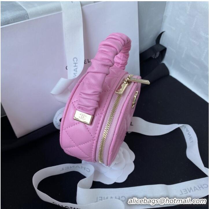 Grade Discount Chanel lambskin top handle bag AP27301 pink