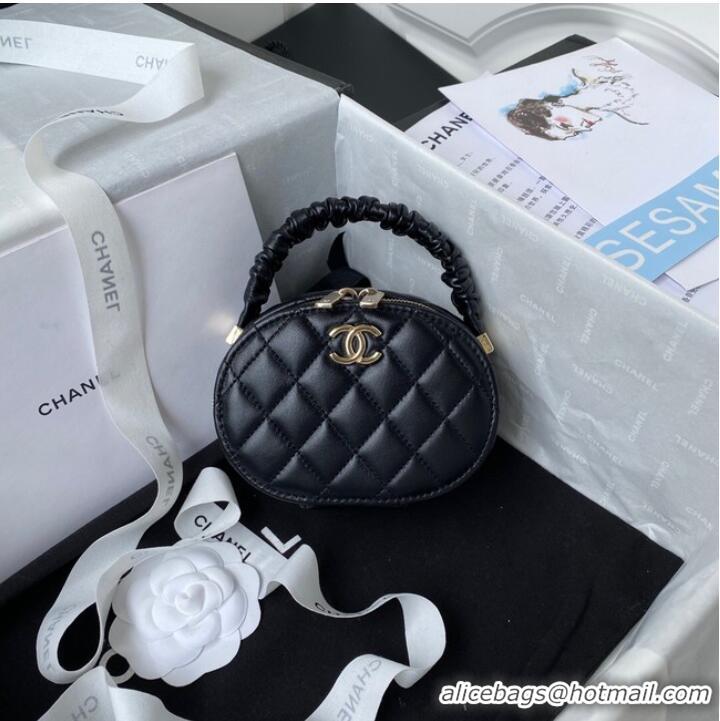 Top Grade Chanel lambskin top handle bag AP27301 black