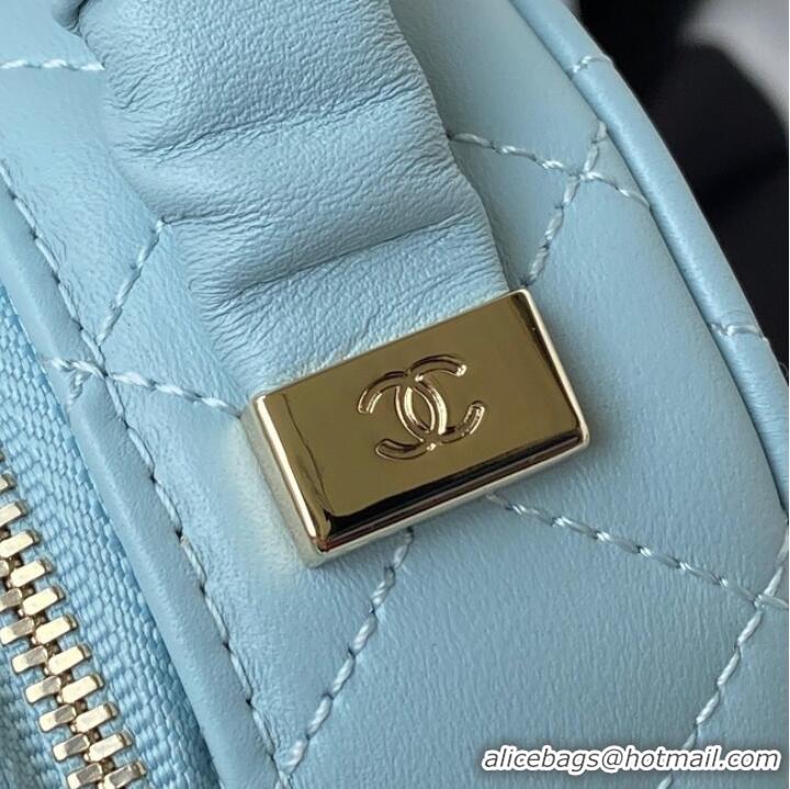 Reasonable Price Chanel lambskin top handle bag AP27301 blue