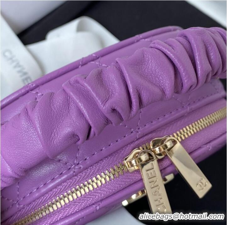 Top Quality Chanel lambskin top handle bag AP27301 Purple