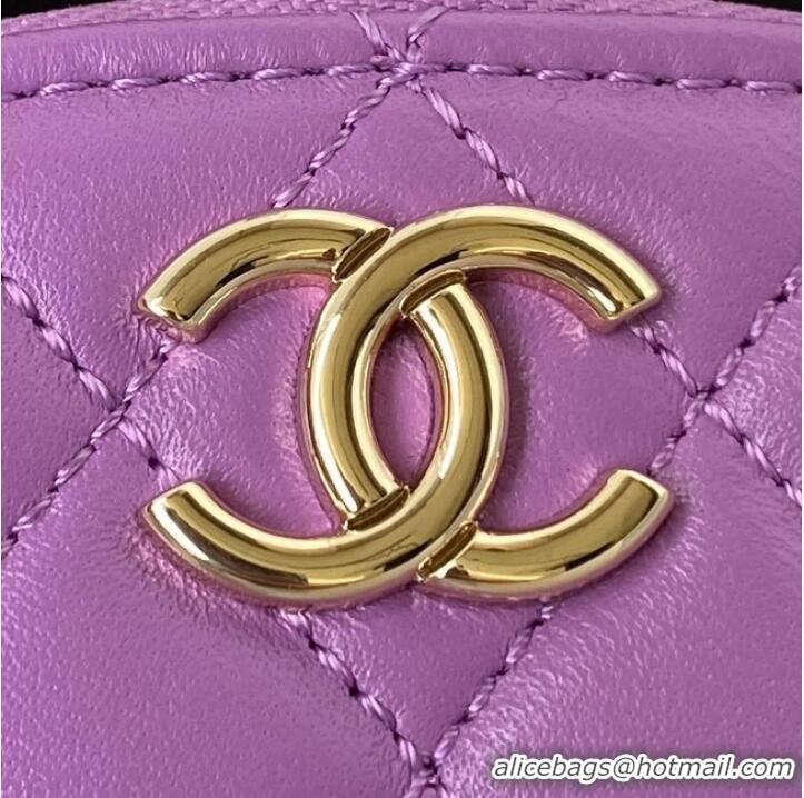 Top Quality Chanel lambskin top handle bag AP27301 Purple