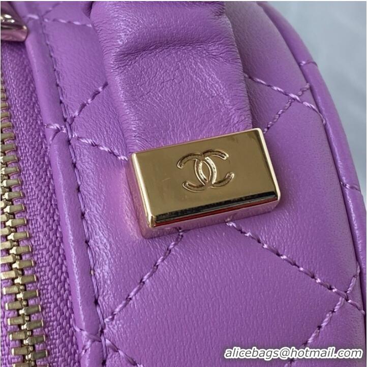 Top Quality Chanel lambskin top handle bag AP27301 Purple