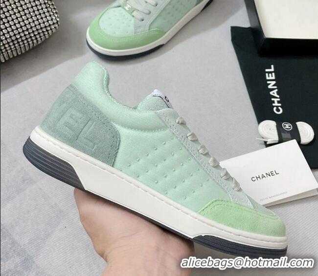 Best Price Chanel Mesh & Suede Sneakers G38811 Green 042168